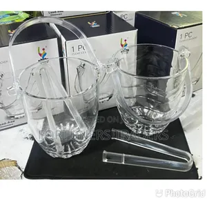 800 Ml Glass Ice Basket +Tong 12 Cm