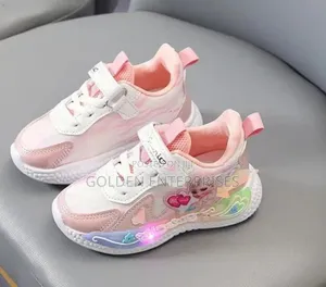 Pink Cute Girls Elsa Sneakers With Lights 21-30