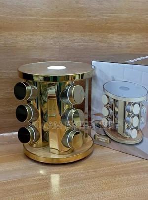 Rotating Led Spice Rack With 12 Spice Jars - thumbnail 2