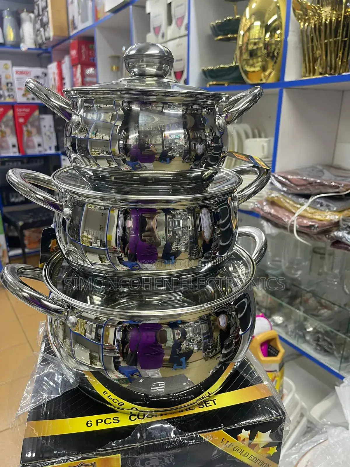 6pcs Stainless Steel Sufuria