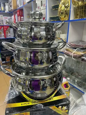 6pcs Stainless Steel Sufuria