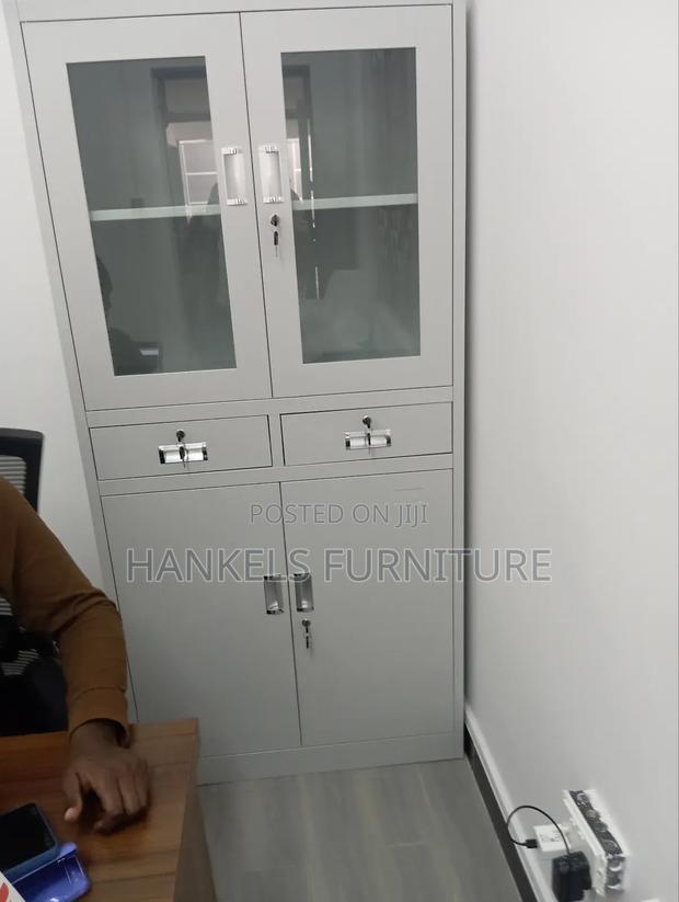 Half Glass Double Door Cabinet