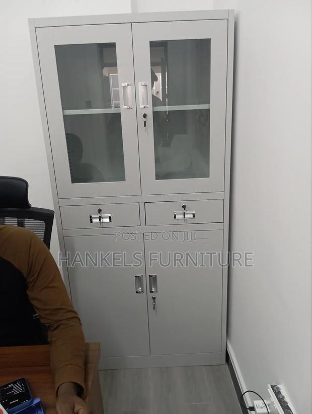 Half Glass Double Door Cabinet - thumbnail 2