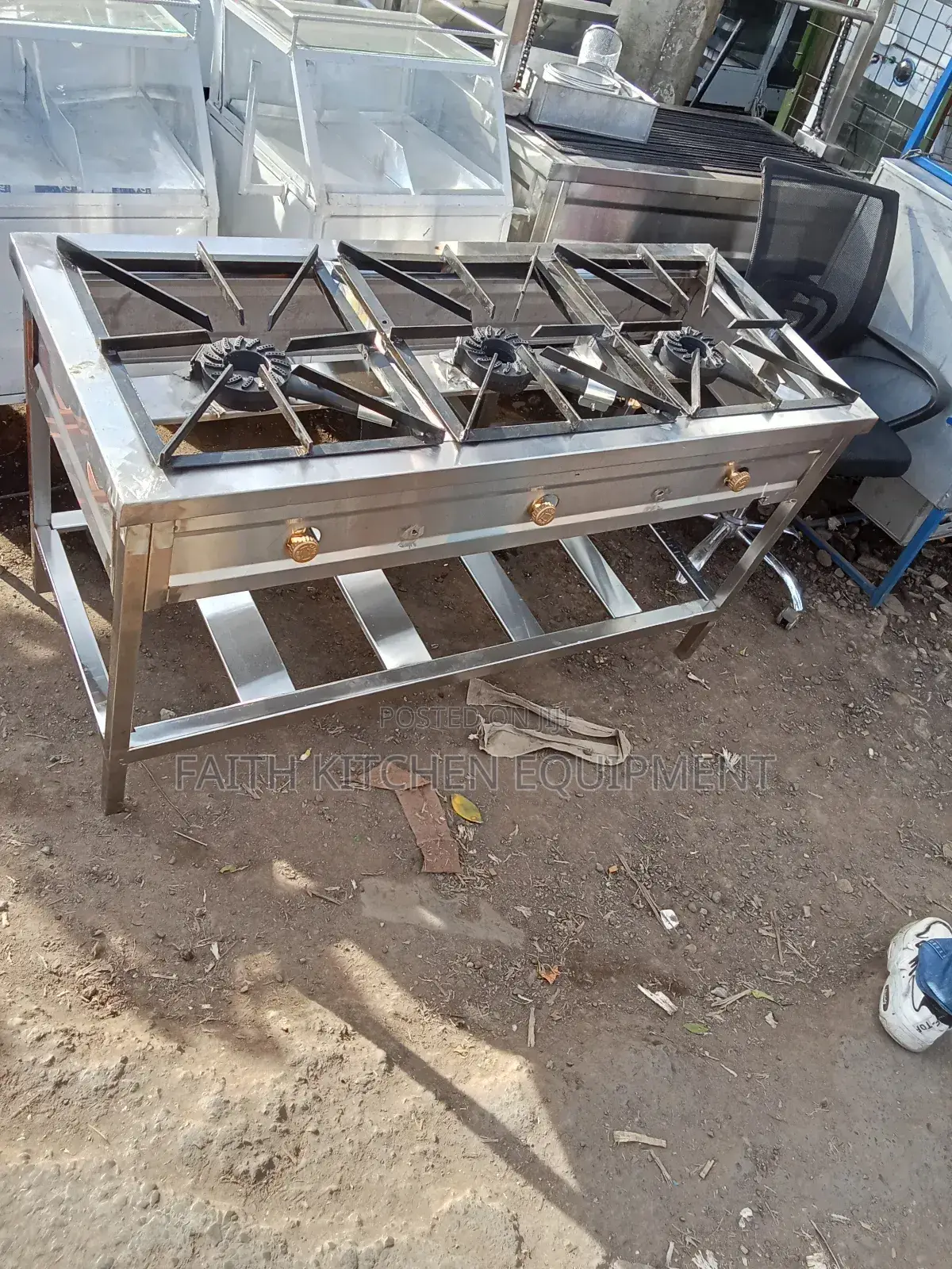 3 Burner Stainless Strong Metal