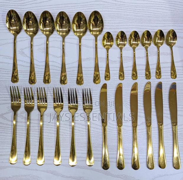 24pc Gold Cutlery Set - main view