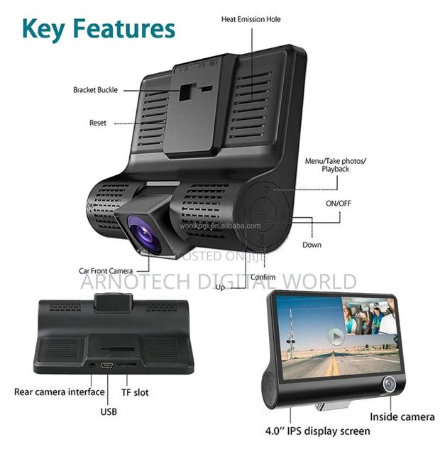 1080p Full Hd Dash Cam With 3lens - thumbnail 2