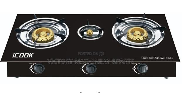 3 Burner Gas Cooker, Glass Top