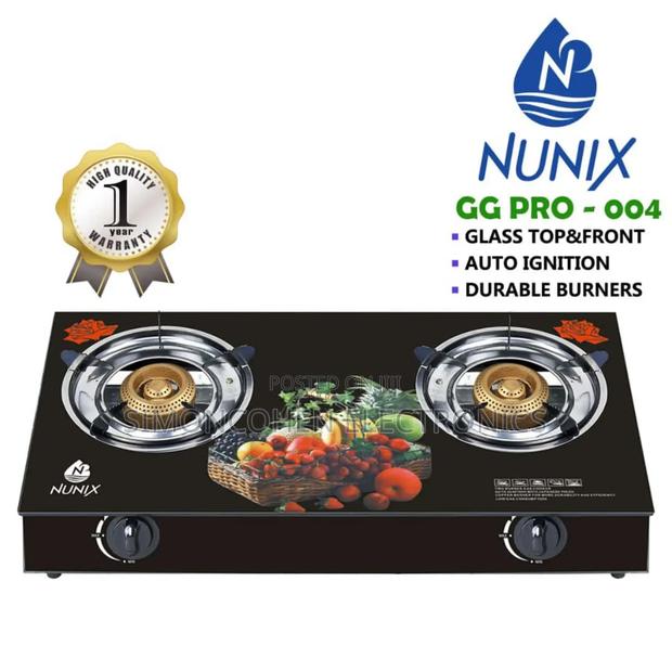 Nunix 2 Burner Glass Gas Cooker