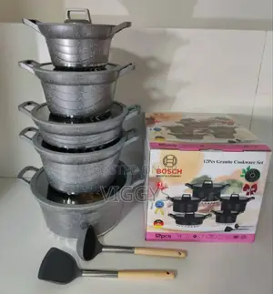 12 Pieces Bosch Cookware With Silicone Lids.