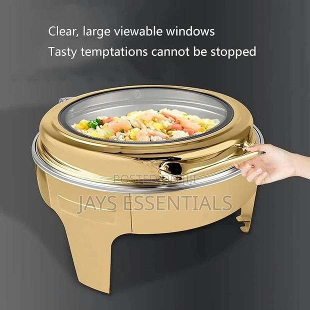 6l Gold Round Hydraulic Chaffing Dish - thumbnail 4