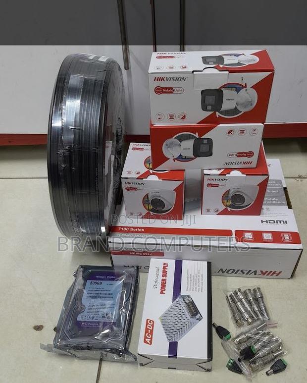 Hikvision 4 CCTV Camera 1080p Full Colored Complete System