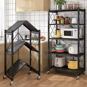 Kitchen Rack ,Stainless Steel Foldable Kitchen Storage Rack