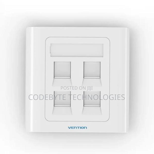 Vention 4 Port Wall Faceplate White 86 Type