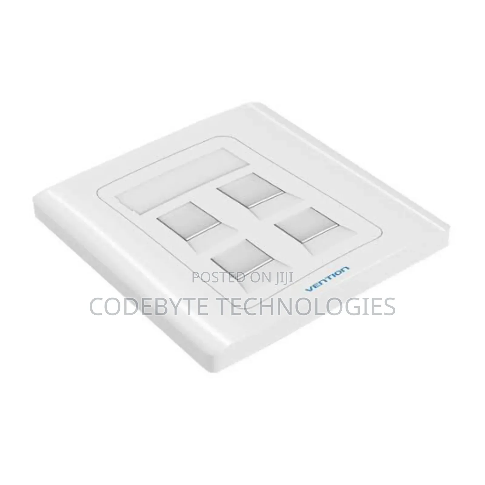 Vention 4 Port Wall Faceplate White 86 Type