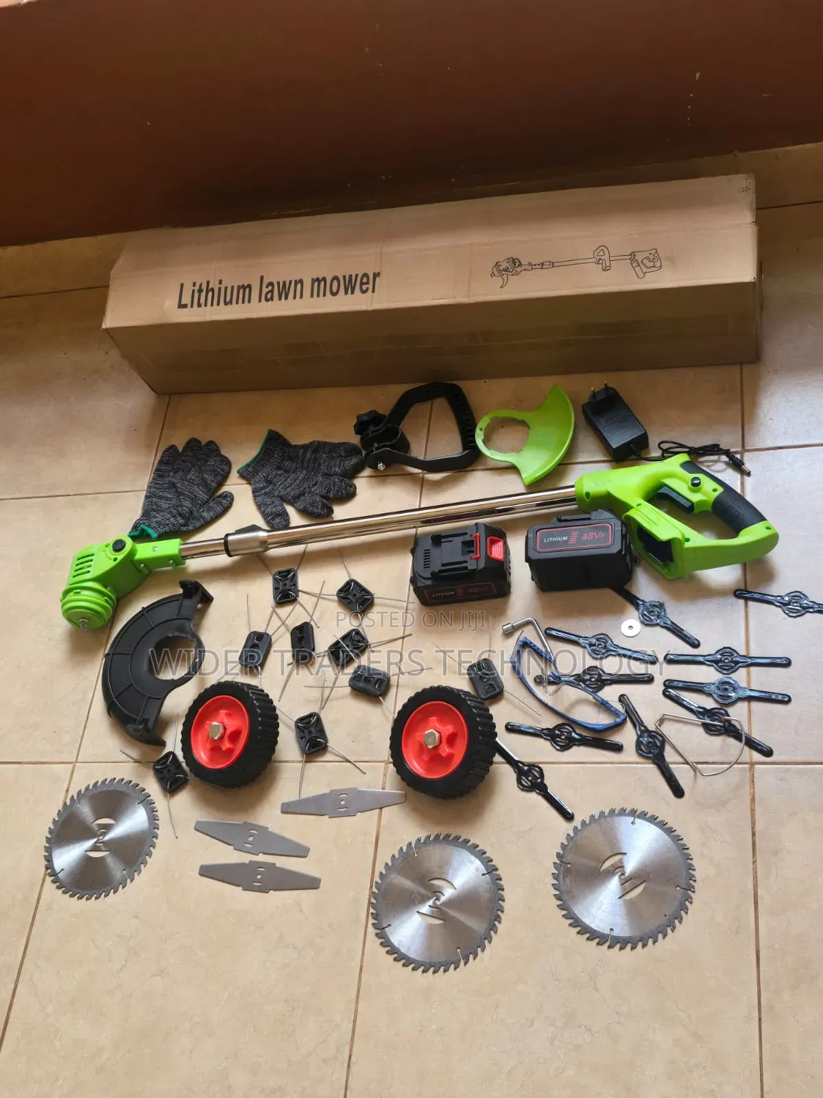 48vcordless Brush Cutter With Trolly Legs
Has 25pcs of Blade
