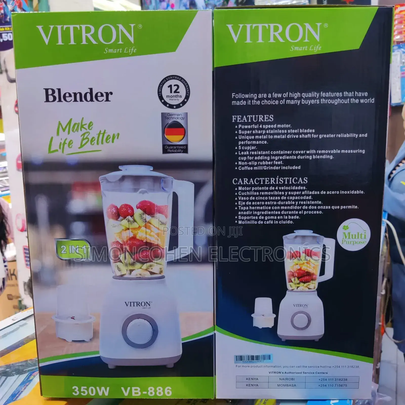 Vitron 2 in 1 Blender With 1.5l Jug