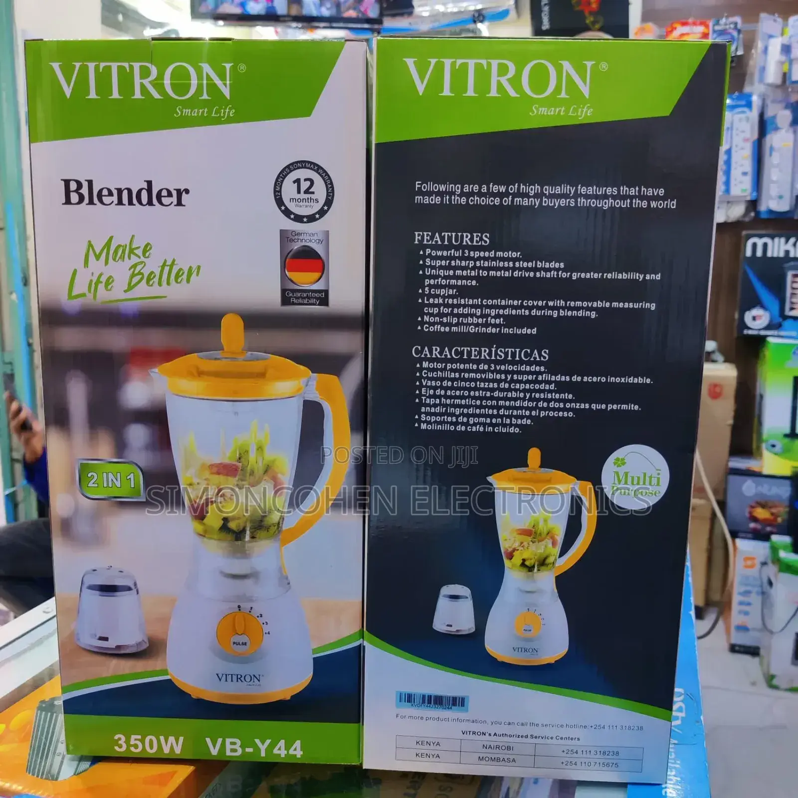 Vitron 2 in 1 Blender With Grinder Vb Y44