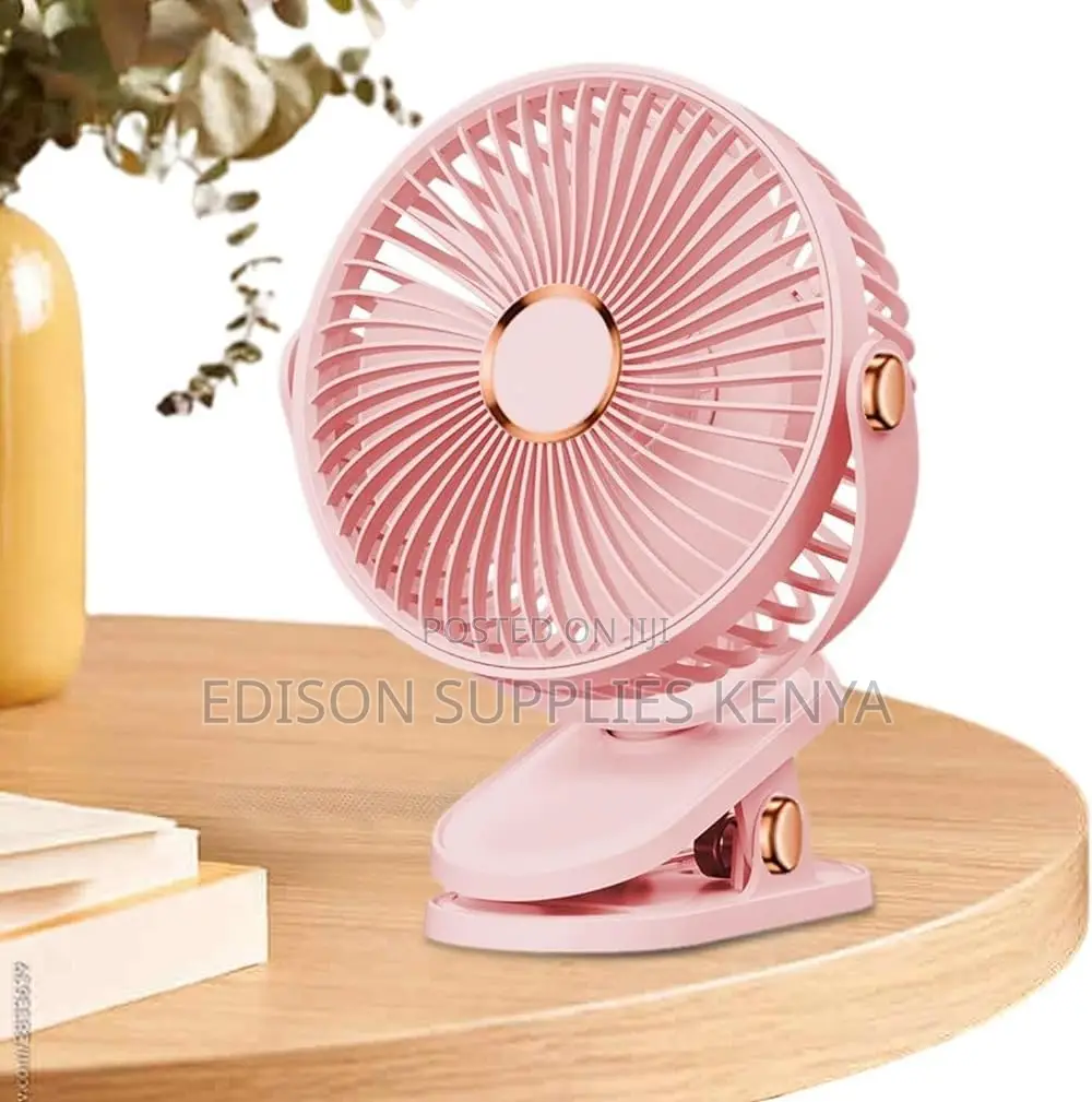 Clip Fan 6'' Rechargeable Pink Rose Gold Elegant Desk Fans