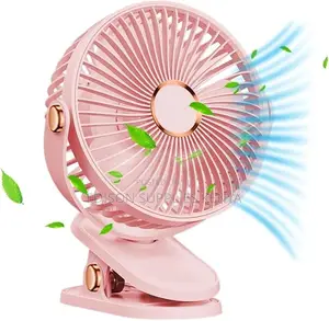 Clip Fan 6'' Rechargeable Pink Rose Gold Elegant Desk Fans