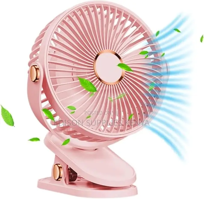 Clip Fan 6'' Rechargeable Pink Rose Gold Elegant Desk Fans