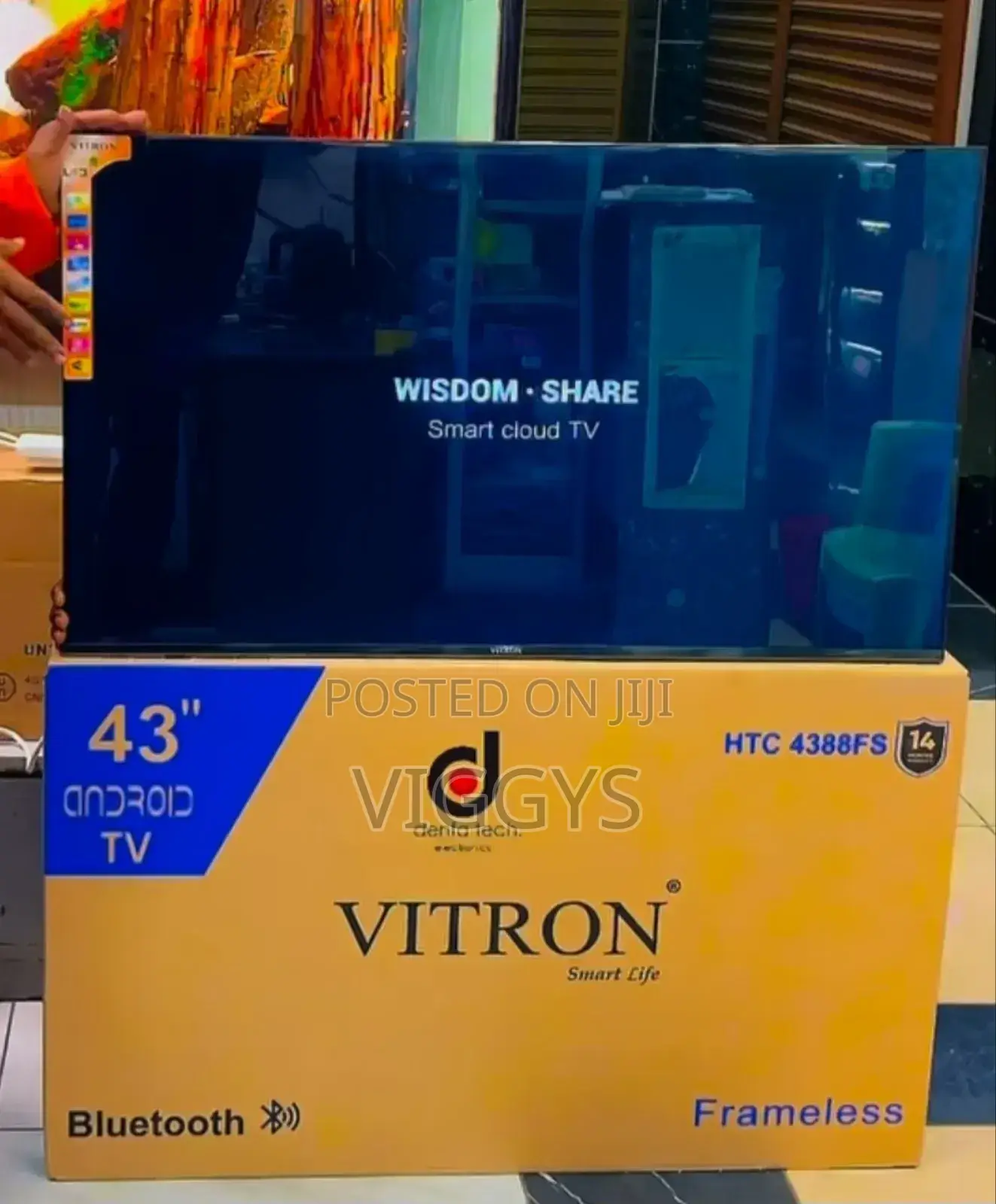 Vitron 43 Incches Smart Android Frameless Tv. %%.