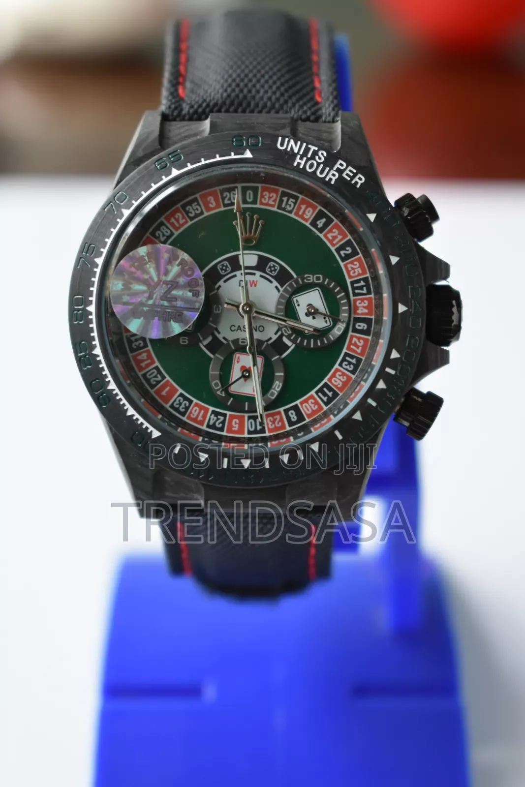 Rolex Diw Black and Red Canvas Straps