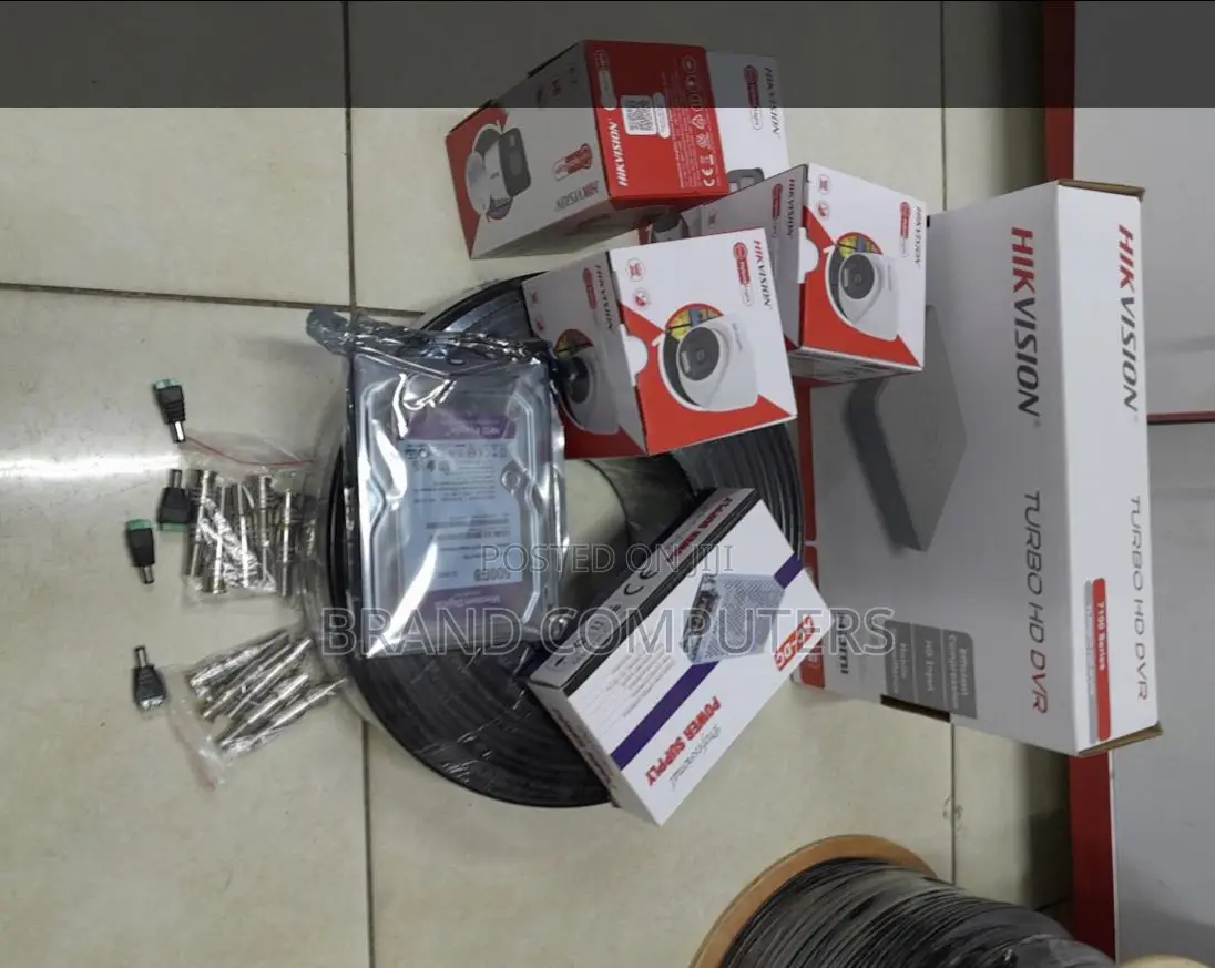 Hikvision 4 Channels CCTV Camera Complete Set Coloured CCTV