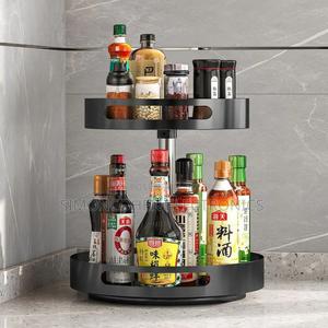 360°Rotating Metallic Kitchen/Bathroom Storage Rack - thumbnail 2