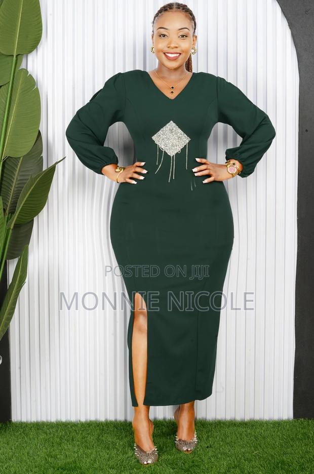 Jungle Green Stylish Dinner Wear(Evening Dress) - main view