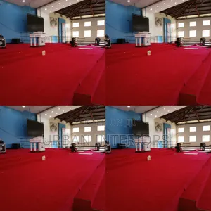 Red Altar Carpets. Rectangular Altar Installation