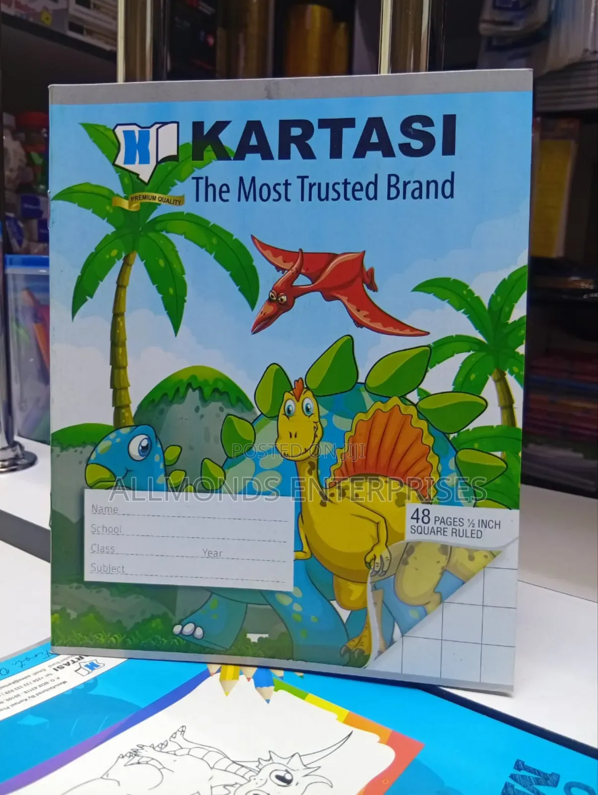 A5 1/2 Inch Square Ruled 48pages-Kartasi