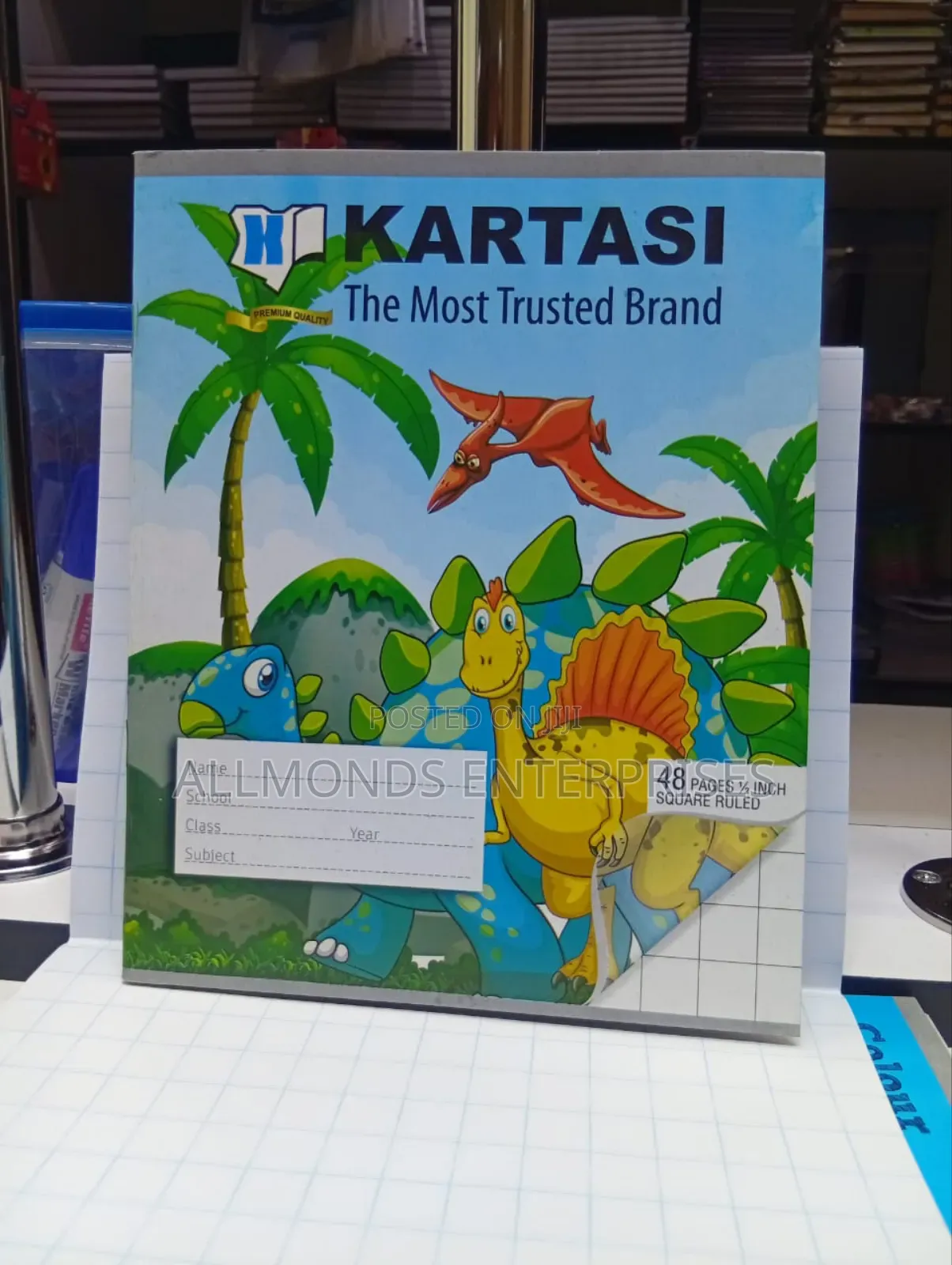 A5 1/2 Inch Square Ruled 48pages-Kartasi
