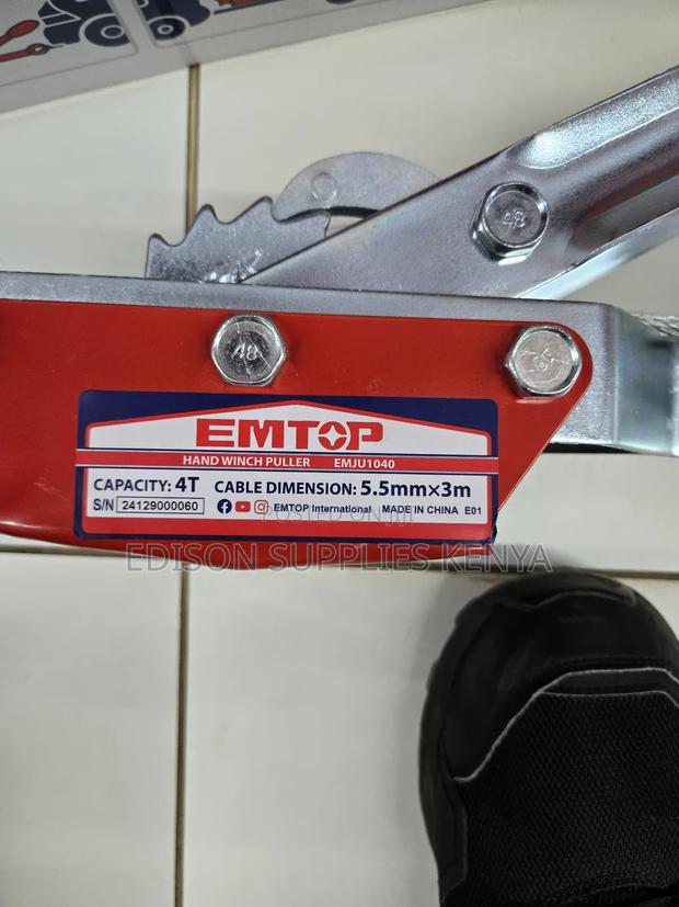 Hand Cable Puller Emtop 4 Ton Hand Winch Double Ratcheting - thumbnail 4