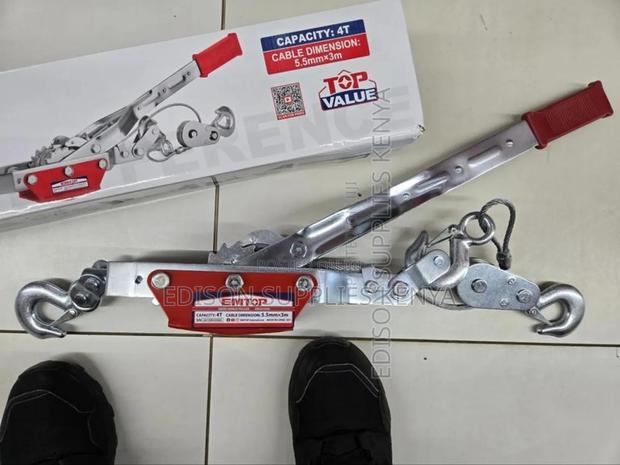 Hand Cable Puller Emtop 4 Ton Hand Winch Double Ratcheting - thumbnail 3