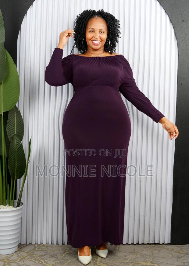 Modest Long Dress Darkpurple - main view