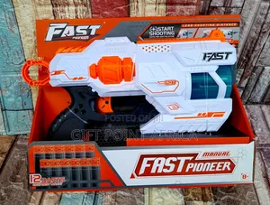 Nerf Gun for Kids With 12 Rubber Bullets
