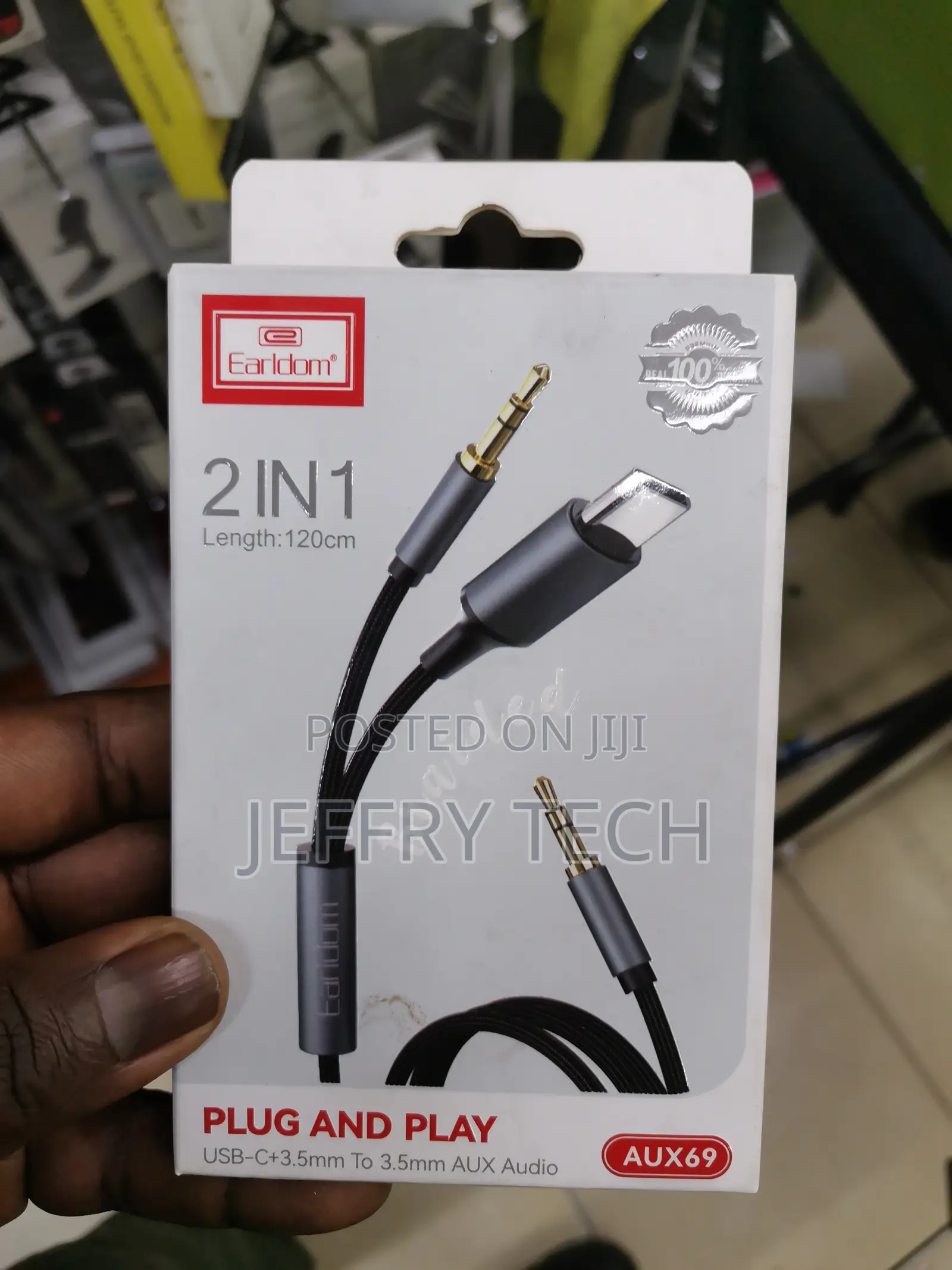 Earldom Et-Aux69 Aux to Type-C / Aux 1.2m Conversion Cable