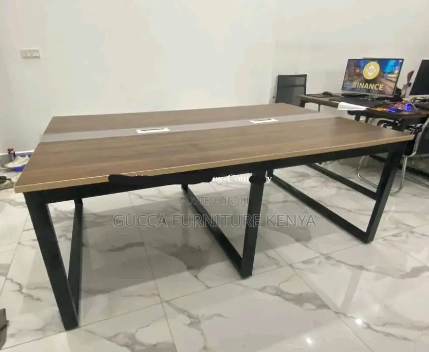 Boardroom Tables: Simple 2400mm Meeting Table Steel Frame