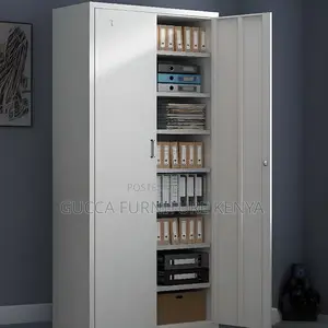 Office Cabinets: Chalk Iron Office Storage Unit With 2-Door