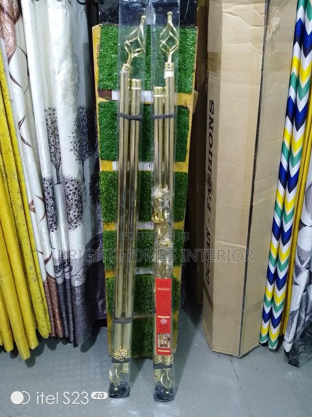 2m Double Gold in Color Curtain Rod Available