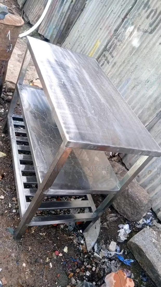 Stainless Steel Kitchen Work Table With Undershelves