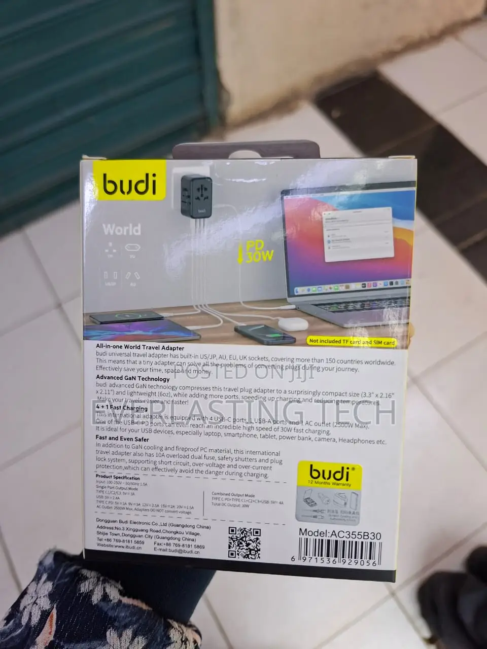 Budi 30w Global Travel Charger With 4 Type C Usb