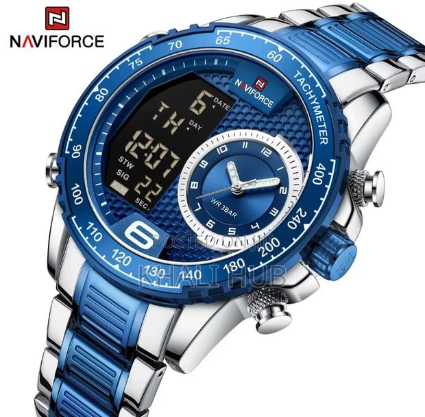Naviforce Dual Display Watch~ Silver Blue Watch Nf9199s