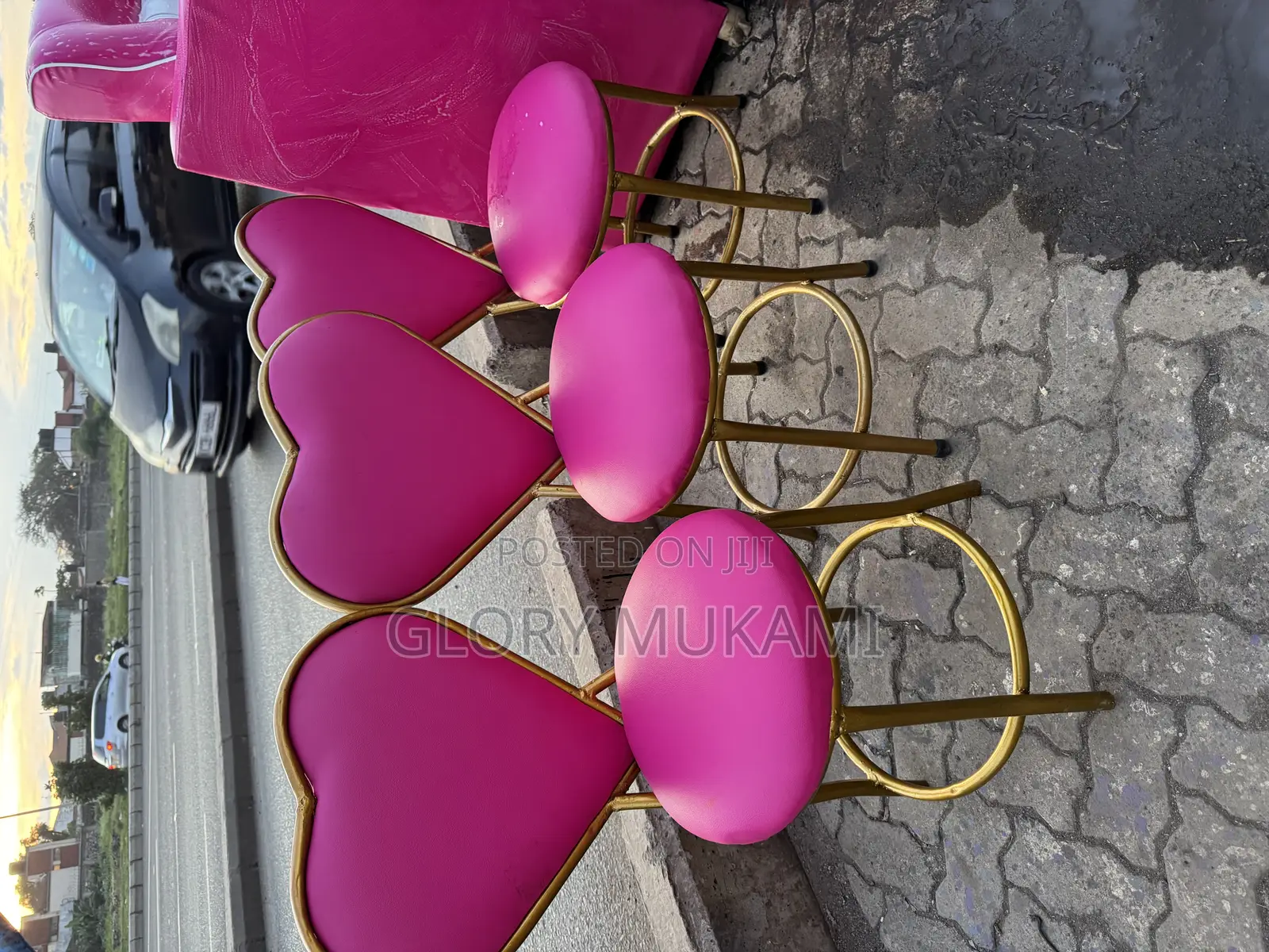 Pink Leather Manicure Pedicure Chairs