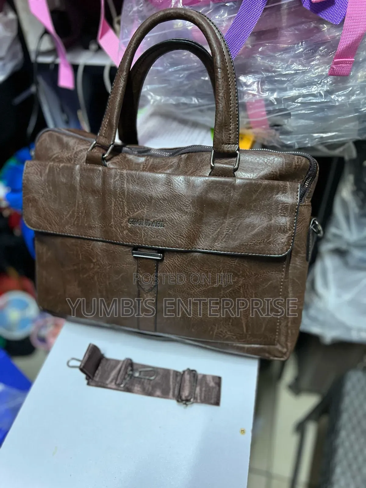 Dark Brown Leather -Laptop/Shoulder Bags at 1800