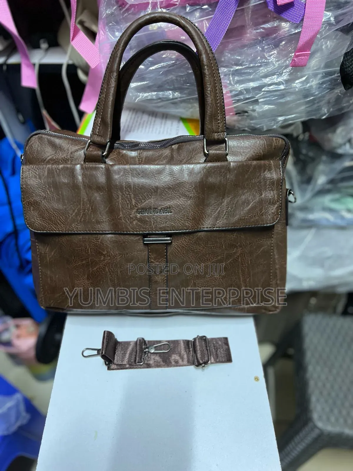 Dark Brown Leather -Laptop/Shoulder Bags at 1800
