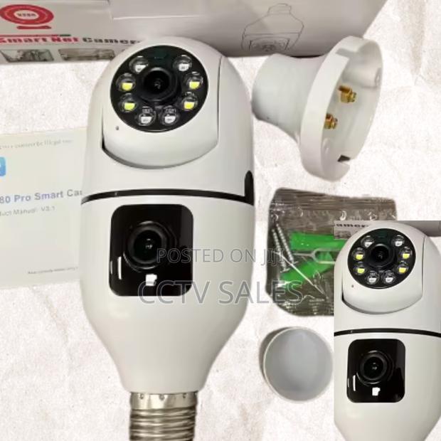 Wireless 2in1 Bulb PTZ Camera V360 1080p 2mp