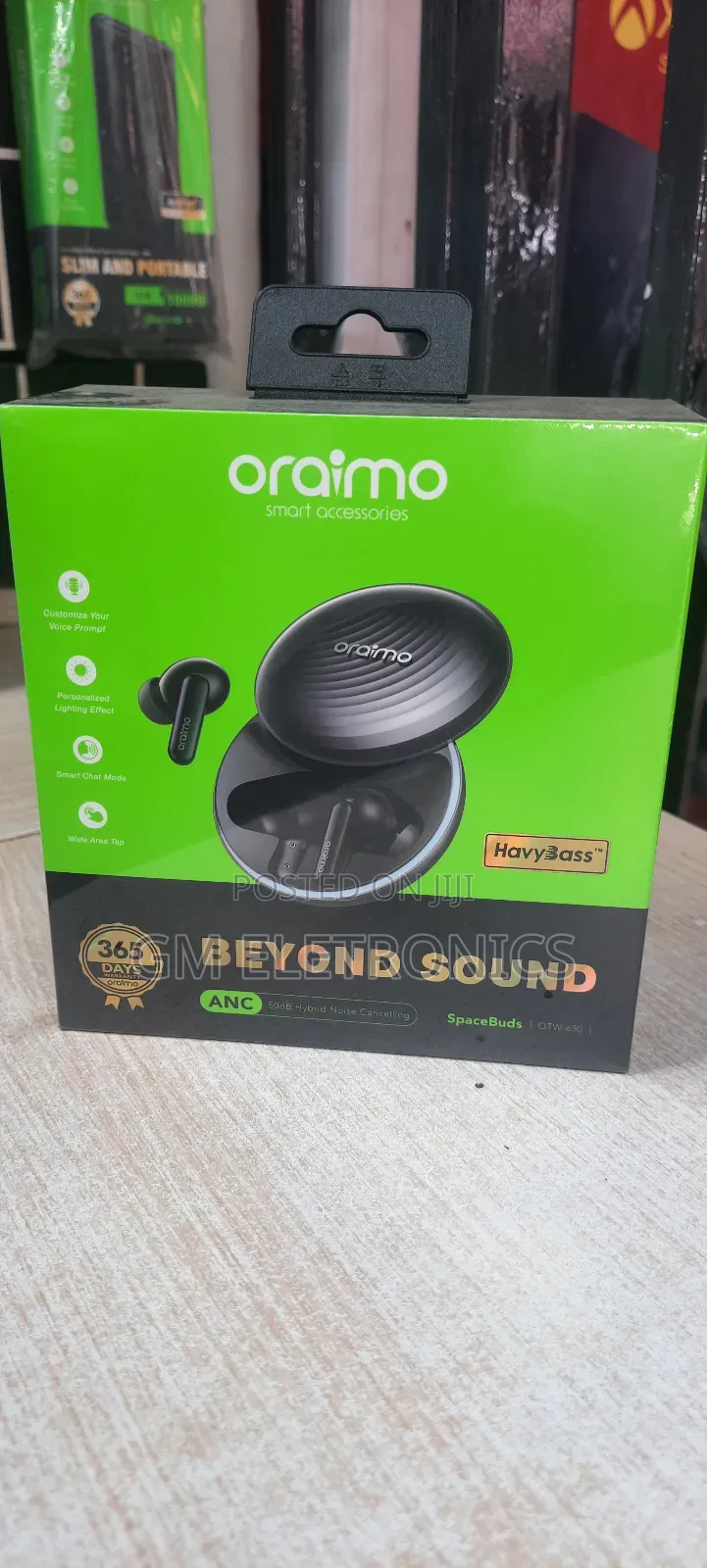 New Oraimo Spacebuds Heavybass-50db Hybrid Noise Cancelling