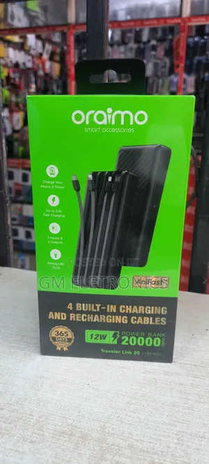 New 20000mah Traveler Link 20 With 4 Built-in Charging Cable