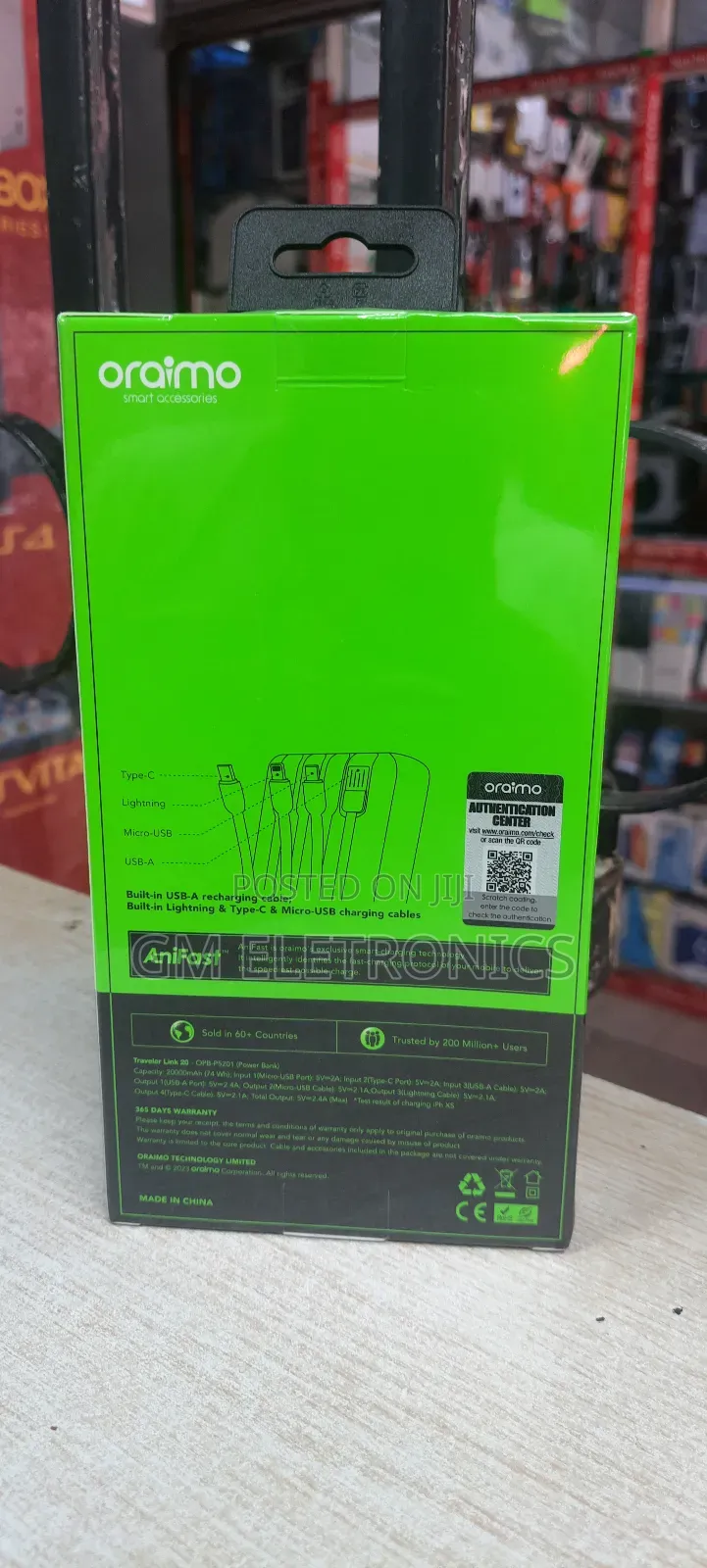 New 20000mah Traveler Link 20 With 4 Built-in Charging Cable
